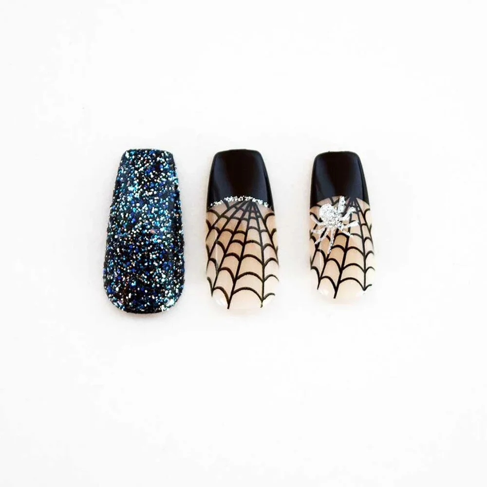KISS Special Design Glow-in-the-Dark Halloween Long Length Nails  Shake UR Bones